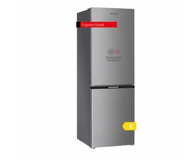 Corbero - Frigorífico Combi | CCH324EX | No Frost | 293L | 186 cm | Cajón Crisper | Estantes de cristal ajustables | Hueveras y Cubiteras | Luz Led | Inox