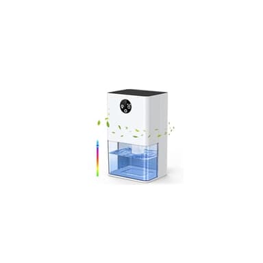 Deshumidificador 1800ML, Deshumidificadores de Humedad Hogar Silencioso Eléctrico Bajo Consumo 22.5W, Temporizador 4/8H, Apagado y Descongelación Automático, Luz Ambiental para Dormitorio Armario Baño