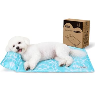 Nobleza Manta Cama Refrescante para Perros y Gatos, Alfombra Refrescante Perro Diseño con 6cm Almohada Cervical Añadida, Gel No Tóxico y Auto-Refrescante, Tela Oxford 300D Resistente, 77x50cm
