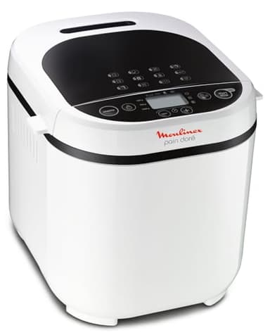 Moulinex Pain Doré, Panificadora 1 Kg, 12 programas automáticos, panel control intuitivo, 3 niveles de tostado y peso, temporizador, función mantener caliente, incluye libro de recetas, OW210130
