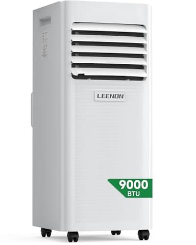 LEENON 9000 BTU Aire Acondicionado Portátil 4 en 1 Climatizador Portatil Deshumidificador Ventilación, Modo Sueño, Control Remoto, Temporizador 24H, Incluye Kit Ventana, Ar Condicionado Hasta 35m²