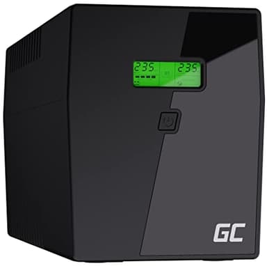Green Cell SAI Sistema de alimentación ininterrumpida UPS Potencia 2000-3000VA (1200W) 230V Fuente de alimentación Continua Line Interactive senoidal AVR USB/RJ45 4X Schuko IEC Tomas con Pantalla LCD
