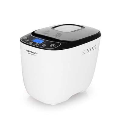 Orbegozo MHP 3500 – Panificadora automática, 12 programas preconfigurados, temporizador, pantalla LCD, cubeta antiadherente, incluye recetario, 550 W