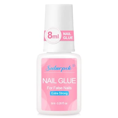 Sularpek 8ml Pegamento Para Uñas Extra Fuerte,con Pincel Para Puntas de Uñas Presiona Sobre las Uñas Pegamento Para Uñas Postizas Ultrarrápido