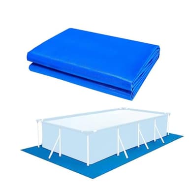 Alfombrillas para piscina fuera de tierra, paño de tierra para piscina rectangular, alfombrilla de piscina, alfombrilla protectora para piscina con marco y piscina hinchable (200 x 300 cm)