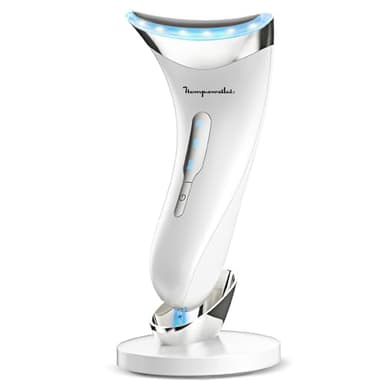 Masajeador Facial Electrónico Cara: Antiarrugas y Belleza con Calefacción de 45℃, Reductor de Papada para Mujer, Máquina de Belleza LED EMS Lifting para Líneas del Cuello
