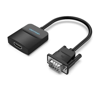 VEnTIOn Store FOINNEX - Convertidor adaptador VGA a HDMI con audio 1080P, (fuente de salida VGA de PC a TV/monitor con conector de entrada HDMI), convertidor de video HDMI macho activo VGA en hembra