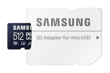 Samsung PRO Ultimate Tarjeta de Memoria MicroSD con Adaptador SD, 512 GB, 200 MB/s y 130 MB/s, UHS-I, C10, U3, V30, A2, 4K UHD, Apta para Smartphone, Tablet, GoPro, DJI Dron, Steam Deck (MB-MY512SA)