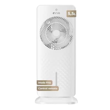 EVVO AC750 Ventilador Evaporativo - Climatizador Portátil Aire Frío Sin Instalación con Agua y Hielo, 3 Velocidades, 2 Modos, Función Frío, Oscilación, Temporizador 12h y Mando a Distancia, Silencioso