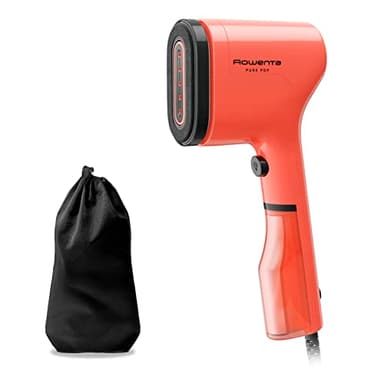 Rowenta Pure Pop - Cepillo de vapor de 1300 W con salida de vapor de hasta 20 gr/min que plancha y purifica, elimina pelusas y pelo, cabezales reversibles, diseño para viaje, color coral, DR2022