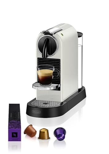 Nespresso De'Longhi Citiz EN167.W - Cafetera monodosis de cápsulas Nespresso, compacta, 19 bares, apagado automático, color blanco