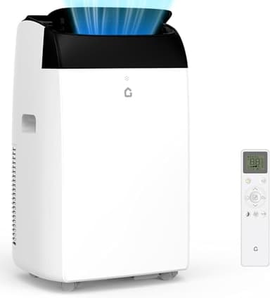 GarveeMore Aire acondicionado portátil 10000 BTU, 3 en 1 Refrigeración hasta 45-50 m², Deshumidificador y Ventilador, Extra Silencioso, Temporizador 24h, Incluye kit Completo de Ventana