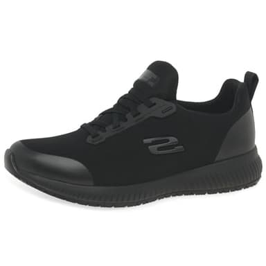 Skechers Squad Sr Mujer Scarpe da ginnastica, Black Flat Knit, 42 EU