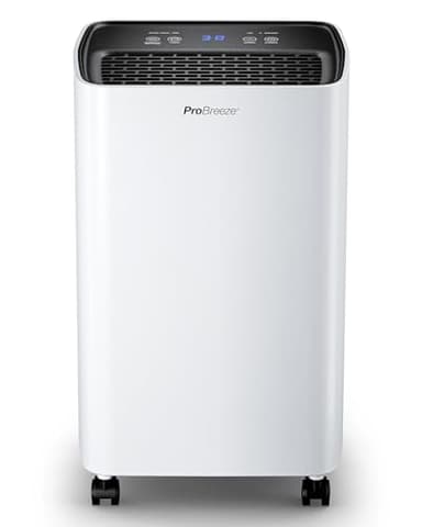 Pro Breeze Deshumidificador con compresor 12L y depósito de agua 2L, secado de ropa y sensor de humedad - Deshumidificador portátil temporizador 24H humedad, moho y condensación. Habitaciones (20m²)