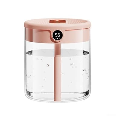 BlissfulAbode Humidificador de 2 L Alimentado por USB con Control de Aire Mejorado Equipado con tecnología de Sensor Inteligente para monitoreo en Tiempo Real de Condiciones (Rosa)