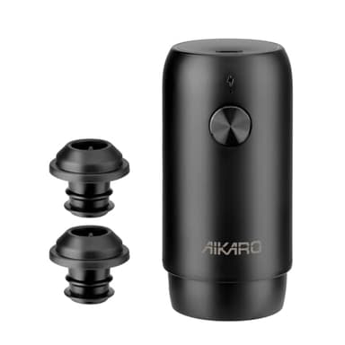 AIKARO - Bomba de vacío eléctrica para vino con 2 tapones, conservador automático de vino, recargable