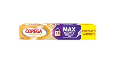 Corega Max Fijación + Sellado, Crema Fijadora Para Prótesis Dentales, Hasta 12 Horas de Fijación, 70 g