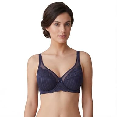 Selene, Sujetador Reductor para Mujer en Encaje, con Aros y Sin Relleno, Colección Mariluz, Color Azul, Talla 110C