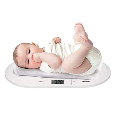 Grundig Bascula Bebe Digital - Bascula Bebe Recien Nacido - Bébes Hasta 20 G - 10 GR de Precisión - Función de Tara - Blanco