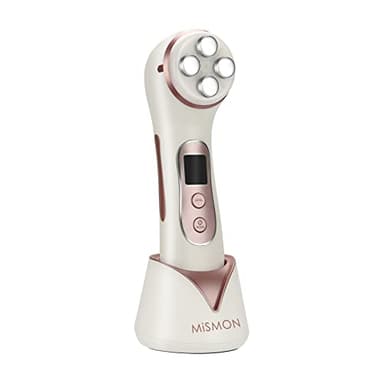 MiSMON Facial Aparato Radiofrecuencia, 5 en 1 Masajeador Facial Electrico,Luz LED, Antiarrugas, Anti-envejecimiento, Rejuvenecimiento, Limpieza Facial, Cuidado Facial
