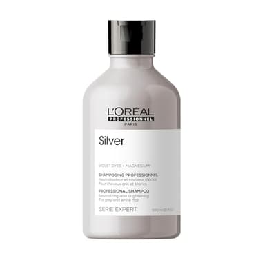 L'Oréal Professionnel Serie Expert Silver, Champú Profesional Neutralizador de Reflejos Amarillos, Canas, Cabello Blanco o Rubio Platino, Enriquecido con Magnesio y Aminoácidos, Brillo Intenso, 300ml