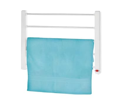 Jocca - Toallero Electrico de Pared 65W, Radiador Calefactor para Baño con 5 Barras de Aluminio, Secatoallas con Luz Indicadora, Kit de Montaje Incluido, Blanco