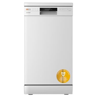 COMFEE' CDWEF1034BW Lavavajillas Independiente con 10 Cubiertos, 45cm, Inicio Diferido, Función de Media Carga, 72 ℃ Lavado higiénico, Rejillas Flexibles - Blanco