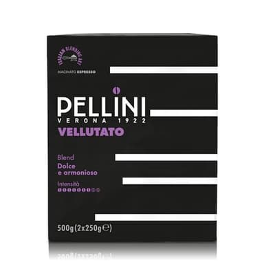 Pellini Gustobar N.1, Café Molido para Máquina Espresso de Sabor Aterciopelado, Mezcla de Arábica y Robusta con Tueste Medio, 2 Paquetes de 250g