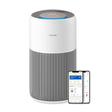 Purificador de aire Philips Serie 2200, HEPA NanoProtect + Filtro de carbón activo, CADR 400m³/h para 104m², Personas alérgicas, Ultra silencioso, Filtro inteligente y duradero (AC2210/10)