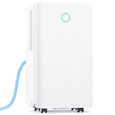 Deshumidificador, 12L/Día Deshumificadores Electrico con Depósito de 2,2L, 3 Modos, Silencioso, Bajo Consumo, Drenaje Continuo, Temporizador 24h, Control Automático de Humedad para Hogar, Blanco