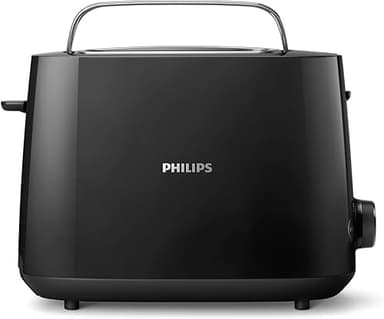Philips Daily Collection Tostadora, 2 Ranuras, 8 Opciones Ajustes, Rejilla Calientabollos y Descongelación, Elevación Alta, Apagado Auto, Negro (HD2581/90)