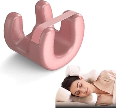 HEYOUTH Almohada Antiarrugas,Almohada Cervicales y Cuello,Almohada de Belleza Antienvejecimiento,Almohadas Viscoelasticas,para Mantener la Cabeza Recta,Aliviar el Dolor de Cuello (Rosado)