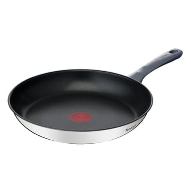 Tefal Daily Cook - Sartén de 28 cm, Apto inducción, antiadherente, revestimiento titanio, Thermo-signal, apto lavavajillas y horno, acero inoxidable
