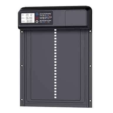 NEWFUN Puerta Gallinero Automatica, Aleación de Aluminio, Gallinero Automático con Pantalla Grande Resistente al Agua, Temporizador, Protección Inteligente contra Atrapamientos