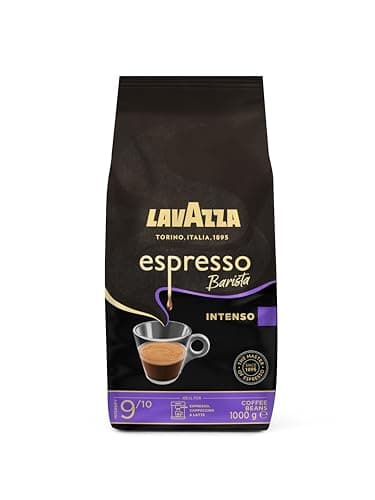 Lavazza, Espresso Barista Intenso, Café en Grano Natural Tostado, Ideal para Máquina de Café Espresso o Superautomática, con Notas Aromáticas de Cacao y Madera, Intensidad 9/10, Tueste Medio, 1 kg