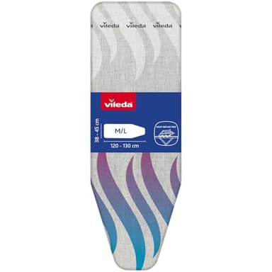 Vileda Funda para Tabla de Planchar Total Reflect, Planchado Extra Rápido, Ajustable a Tablas de 120-130cm de Largo y 38-45cm de Ancho, Fácil de Instalar, 100% algodón