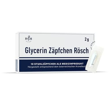 Supositorios de glicerol | 2g 10 piezas | para la regulación natural de las heces | tiene un suave efecto laxante y protege la flora intestinal | niños a partir de 2 años, adolescentes y adultos