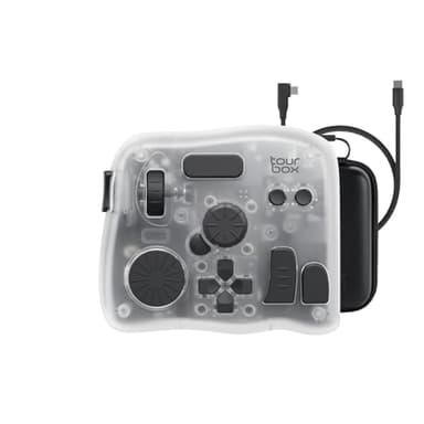 TourBox Elite Plus - Dibujo iPad, Controlador Bluetooth para Edición de Vídeo/Fotografía/Tableta Gráfica, Teclado Funciona con Procreate Lightroom Photoshop Davinci, Compatible con Mac/Windows/iPadOS