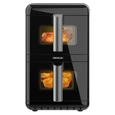 Cecotec Freidora de Aire sin Aceite - Air Fryer 12L Cecofry DuoLevel 12000 Window. 2900W, 2 Cubetas 6L, Cocina hasta 4 Alimentos, Sync, 10 Menús, Temp 40-200ºC, Ventana Superior, Panel Táctil a Color