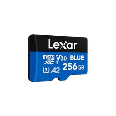 Lexar Blue Tarjeta Micro SD 256GB, hasta 160 MB/s ectura, Tarjeta microSDXC UHS-I, C10, U3, V30, A2, Full-HD 4K, Tarjeta de Memoria de Alta Velocidad para Smartphones/tabletas/cámaras de acción