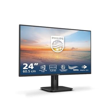 Philips 24E1N1100A Monitor 23.8 Pulgadas FHD, 120Hz, IPS, 1 MPRT, Adaptive Sync., Altavoces (1920x1080, 1x HDMI 1.4), Negro