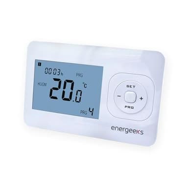 Energeeks Jasper - Termostato WiFi Inteligente - Automático y Programable - Compatible con Calderas de Gas, Gasoil, Pellet y Suelo Radiante - Control Remoto por App - Compatible con Alexa y Google