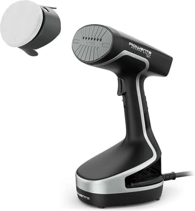 Rowenta Steam Force, Cepillo de vapor 2000 W, Vapor continuo 30 g/min, Golpe de vapor de 90 g/min, Rápido calentamiento Higieniza y desinfecta, 2 ajustes de vapor, Negro/Plata, DR8250