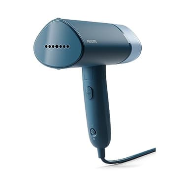 Philips Serie 3000 Plancha vertical - Vaporizador - 1000 W, 20 g/min de vapor, Depósito de agua de 100 ml extraíble, Placa de plástico, Diseño compacto y plegable ideal para viajar, Azul (STH3000/20)