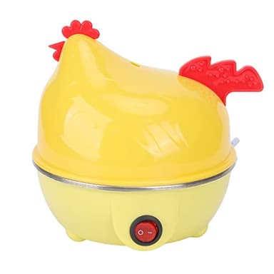 Luqeeg Cocedor de Huevos Rápido, Cocedor de Huevos Eléctrico con Capacidad para 7 Huevos, Hervidor de Huevos Rápido Multifunción con Forma de Gallina con Función de Apagado Automático