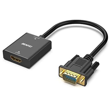 BENFEI HDMI a VGA, computadora HDMI unidireccional a monitor VGA (hembra a macho) con conector de audio de 3,5 mm compatible con TV Stick, computadora, PC, monitor, proyector, Raspberry Pi, Roku, Xbox