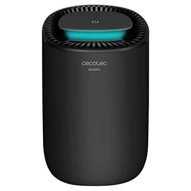 Cecotec Deshumidificador Eléctrico Silencioso BigDry 2000 Light Black. 23W, Bajo Consumo, 300 ml/día, Depósito extraíble de 0,6 litros, Cobertura hasta 20m2, Negro