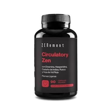 Circulatory Zen - Piernas cansadas - Diosmina, Hesperidina, Castaño de Indias, Rusco y Vid Roja - 90 Cápsulas - Fórmula con 10 Ingredientes Activos - Zenement