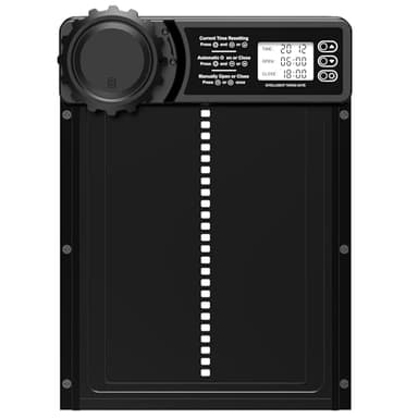 MASTERFUN Aluminum Puerta Gallinero Automática, Puertas Automaticas para Gallinero con Pantalla, Temporizador, Puerta Electrica para Gallinero