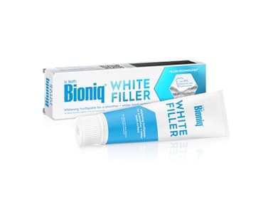 Pasta dental Bioniq® White Filler - 1x100 ml, blanqueadora suave con hidroxiapatita, protege el esmalte dental, elimina manchas, sin flúor